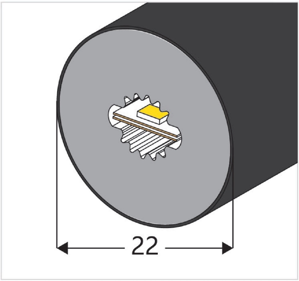 R22 led black neon flexible strip light